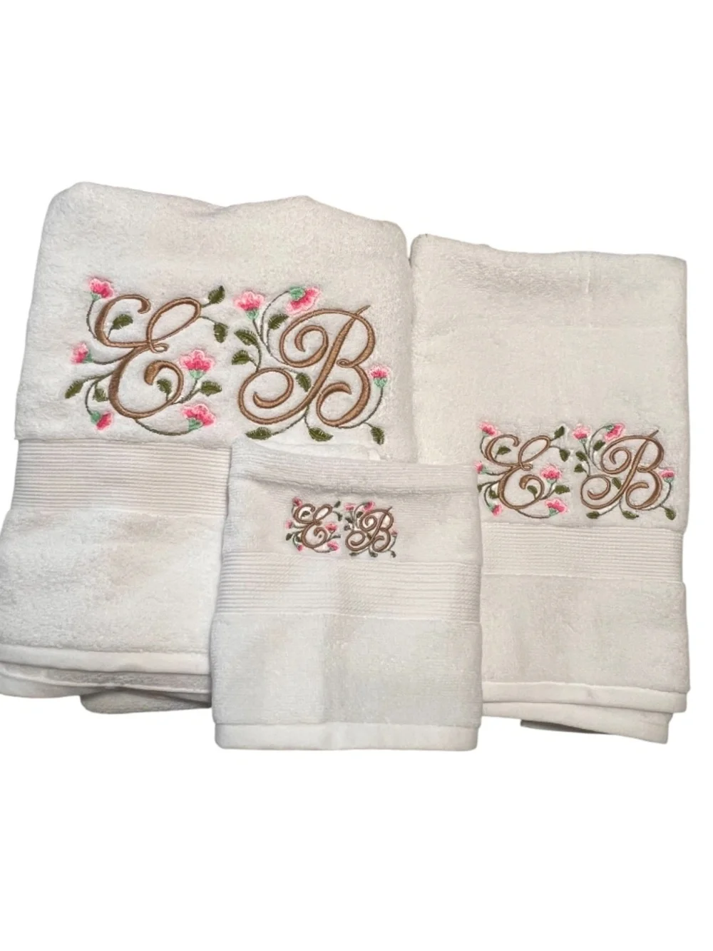 Personalized Embroidered Luxurious Bath Towel set 4 Monogrammed New